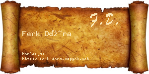 Ferk Dóra névjegykártya